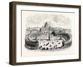 General View of St. Peters and the Vatican, Rome, Italy-null-Framed Giclee Print