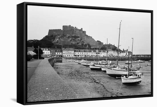 General View of the Harbour in St Helier 1977-Dixie Dean-Framed Stretched Canvas