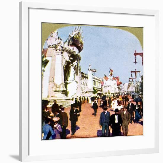 General view of the Pike at the World Fair, St Louis, Missouri, USA, 1904. Artist: Unknown-Unknown-Framed Giclee Print