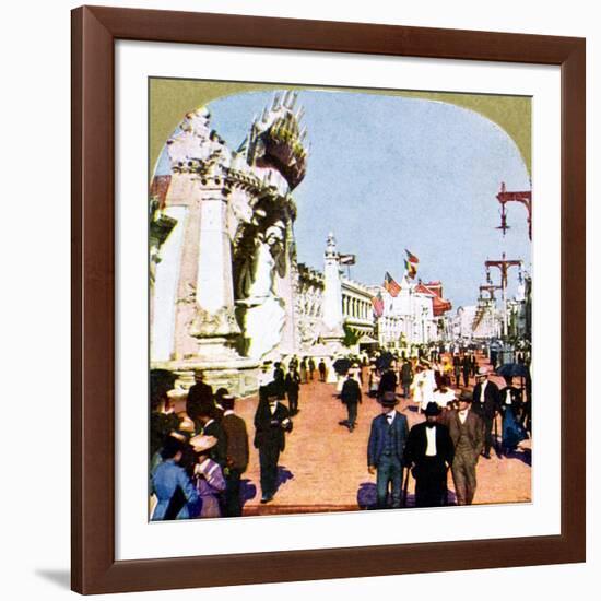 General view of the Pike at the World Fair, St Louis, Missouri, USA, 1904. Artist: Unknown-Unknown-Framed Giclee Print