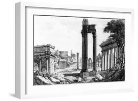 General View of the Roman Forum, 1817-Luigi Rossini-Framed Giclee Print