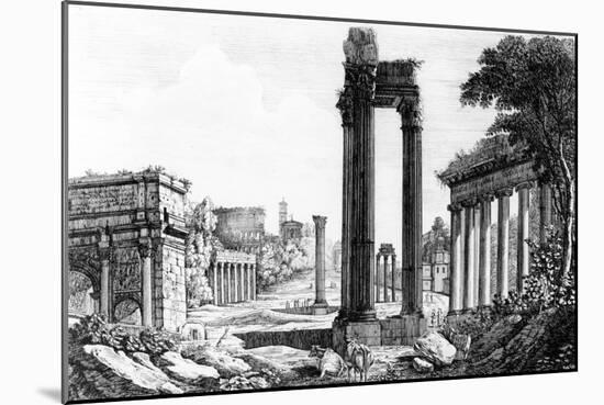 General View of the Roman Forum, 1817-Luigi Rossini-Mounted Giclee Print