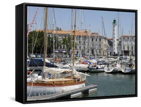 General View of the Yatch Basin and Lighthouse, La Rochelle, Charente-Maritime, France, Europe-Peter Richardson-Framed Stretched Canvas