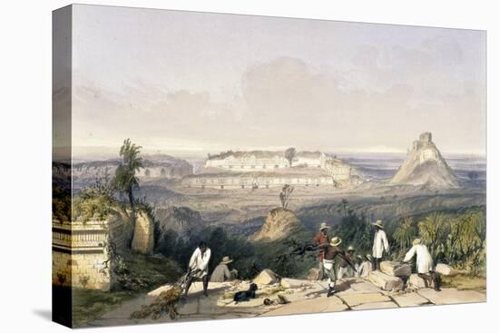 General View of Uxmal, Taken from the Archway of Las Monjas, from 'Views of Ancient Monuments in…-Frederick Catherwood-Stretched Canvas