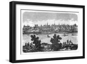 General View of Warszawa, Seen across the Vistula-null-Framed Art Print