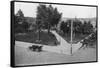 General View of Watsonville Plaza - Watsonville, CA-Lantern Press-Framed Stretched Canvas