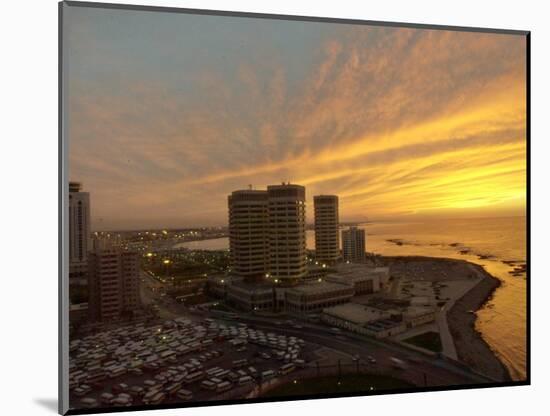 General View Showing Sunset Over Tripoli City-null-Mounted Photographic Print