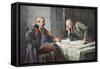 General Von Hindenburg and Generalquartiermeister Erich Von Ludendorff at the Map Table-Hugo Vogel-Framed Stretched Canvas