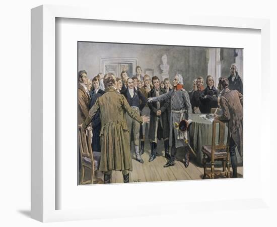 General Von Yorck Urges the East Prussian Diet at Konigsberg to Take Decisive Action-Woldemar Friedrich-Framed Art Print