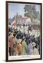 General Voyron Reviewing French Troops, Shanghai, 1900-null-Framed Giclee Print