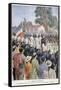 General Voyron Reviewing French Troops, Shanghai, 1900-null-Framed Stretched Canvas