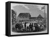 General Walker Reviewing Troops on the Grand Plaza, Granada, Capital of Nicaragua.-null-Framed Stretched Canvas
