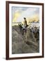 General Washington and French General Rochambeau Overseeing the Trenches at Yorktown, c.1781-null-Framed Giclee Print