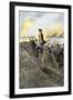 General Washington and French General Rochambeau Overseeing the Trenches at Yorktown, c.1781-null-Framed Giclee Print