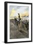 General Washington and French General Rochambeau Overseeing the Trenches at Yorktown, c.1781-null-Framed Giclee Print