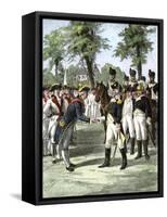 General Washington Introduced to Comte de Rochambeau, Commander of French Forces Allied with U.S-null-Framed Stretched Canvas