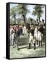 General Washington Introduced to Comte de Rochambeau, Commander of French Forces Allied with U.S-null-Framed Stretched Canvas