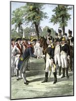 General Washington Introduced to Comte de Rochambeau, Commander of French Forces Allied with U.S-null-Mounted Giclee Print