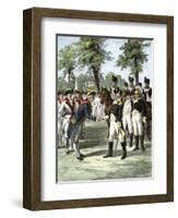 General Washington Introduced to Comte de Rochambeau, Commander of French Forces Allied with U.S-null-Framed Premium Giclee Print