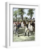 General Washington Introduced to Comte de Rochambeau, Commander of French Forces Allied with U.S-null-Framed Premium Giclee Print