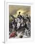 General Washington Leading the Americans at the Battle of Princeton, New Jersey, c.1777-null-Framed Giclee Print