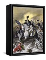 General Washington Leading the Americans at the Battle of Princeton, New Jersey, c.1777-null-Framed Stretched Canvas