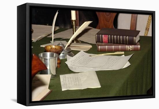 General Washington's Desk at His Winter Camp Headquarters in Valley Forge, Pennsylvania-null-Framed Stretched Canvas