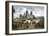 General Winfield Scott Leads U.S. Forces Into Mexico City to End the U.S.-Mexican War, c.1847-null-Framed Giclee Print