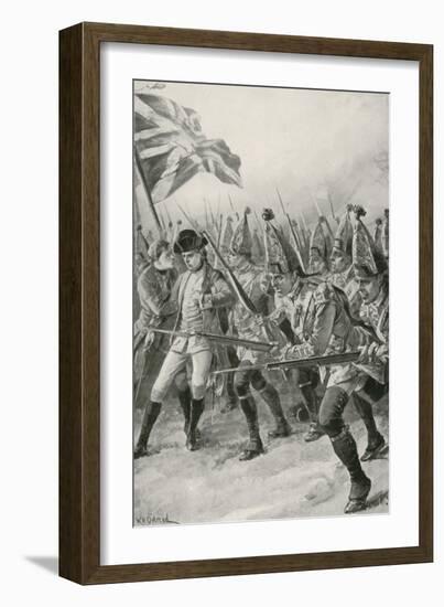 General Wolfe Is Mortally Wounded as He Leads the Charge on the Plains of Abraham-William Heysham Overend-Framed Giclee Print