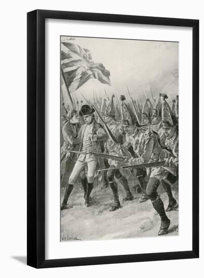 General Wolfe Is Mortally Wounded as He Leads the Charge on the Plains of Abraham-William Heysham Overend-Framed Giclee Print