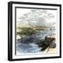 General Zachary Taylor's Forces Camped on the Rio Grande, U.S.-Mexican War, c.1840-null-Framed Giclee Print