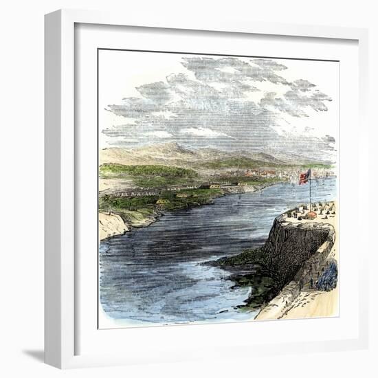 General Zachary Taylor's Forces Camped on the Rio Grande, U.S.-Mexican War, c.1840-null-Framed Giclee Print