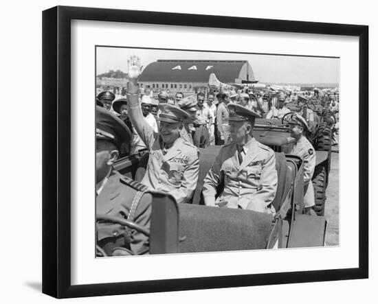Generals Dwight Eisenhower and George Marshall Sitting in a Jeep at a Washington D.C. Airport-null-Framed Photo