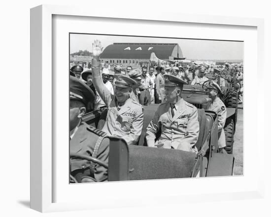 Generals Dwight Eisenhower and George Marshall Sitting in a Jeep at a Washington D.C. Airport-null-Framed Photo