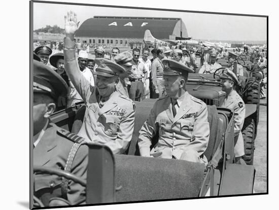 Generals Dwight Eisenhower and George Marshall Sitting in a Jeep at a Washington D.C. Airport-null-Mounted Photo