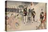 Generals of the Chinese Army Surrendering to Japanese Commanders, October 1894-Migita Toshihide-Stretched Canvas