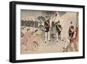 Generals of the Chinese Army Surrendering to Japanese Commanders, October 1894-Migita Toshihide-Framed Giclee Print