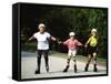 Generations of Women Rollerblading Together-Bill Bachmann-Framed Stretched Canvas