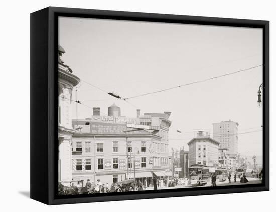 Genesee and Bleecker Streets, Utica, N.Y.-null-Framed Stretched Canvas