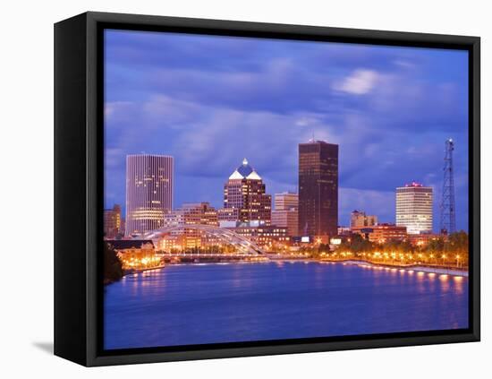 Genesee River and Rochester Skyline, New York State, United States of America, North America-Richard Cummins-Framed Stretched Canvas