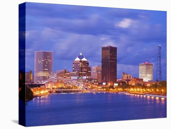 Genesee River and Rochester Skyline, New York State, United States of America, North America-Richard Cummins-Stretched Canvas