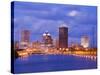 Genesee River and Rochester Skyline, New York State, United States of America, North America-Richard Cummins-Stretched Canvas