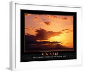 Genesis 1:3-null-Framed Art Print