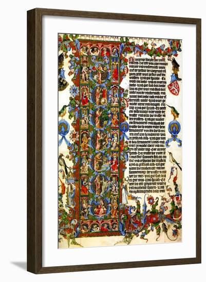 Genesis Initial Letter; Wenceslas Bible-null-Framed Art Print