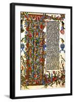 Genesis Initial Letter; Wenceslas Bible-null-Framed Art Print