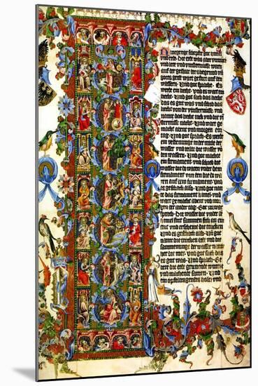 Genesis Initial Letter; Wenceslas Bible-null-Mounted Art Print