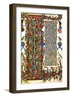 Genesis Initial Letter; Wenceslas Bible-null-Framed Art Print