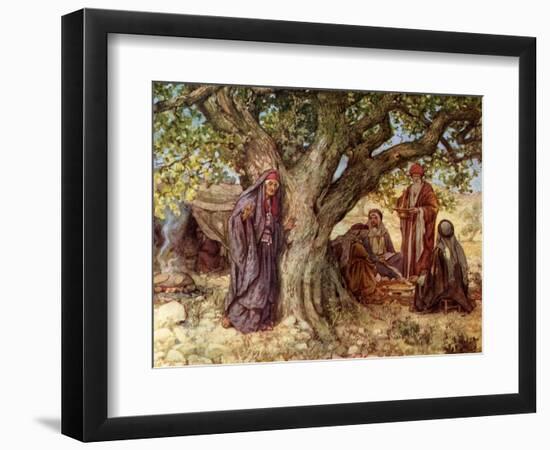 Genesis: Sarai overhearing the angels - Bible-William Brassey Hole-Framed Premium Giclee Print