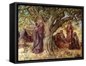Genesis: Sarai overhearing the angels - Bible-William Brassey Hole-Framed Stretched Canvas