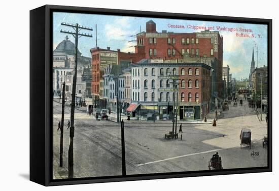 Genesse, Chippewa and Washington Streets, Buffalo, New York, USA, C1910-null-Framed Stretched Canvas